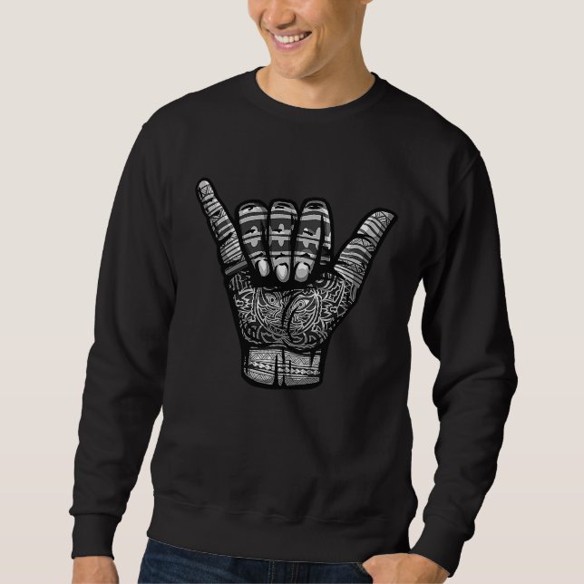Sudadera Polynesian Shaka Hand Men Women Hawaiian Tribal Ta (Anverso)