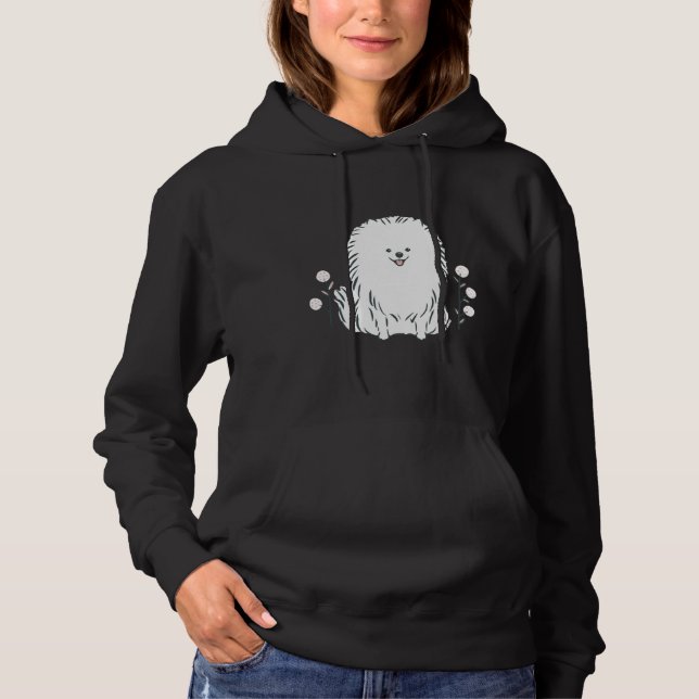 Sudadera Pom Pom Puppy Dog Pomeranian White (Anverso)