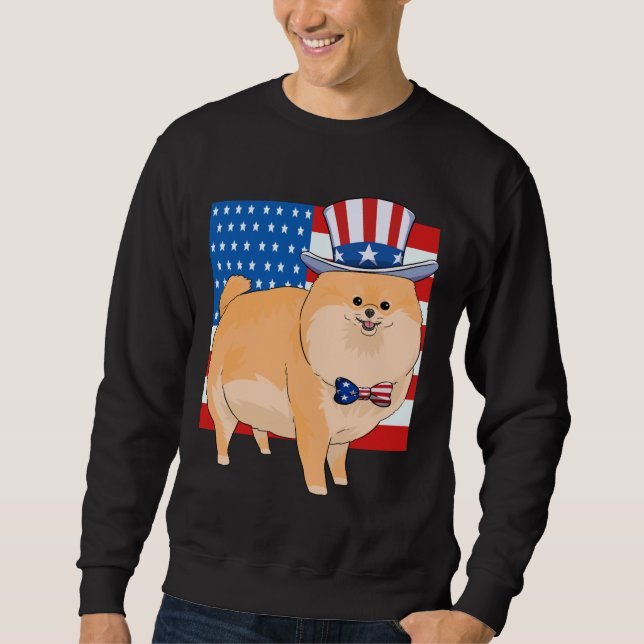 Sudadera Pomerania 4 De Julio Tío Patriótico Sam (Anverso)