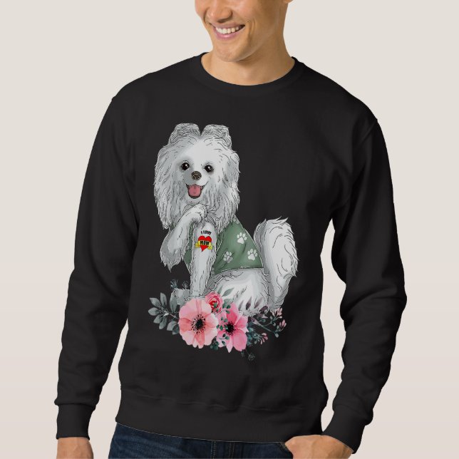 Sudadera Pomerania amo a mamá Tattoo Día de la madre del pe (Anverso)