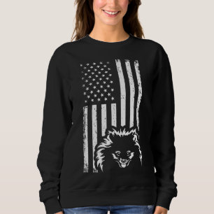 Sudadera Pomerania Bandera Patriótica Americana Teacup
