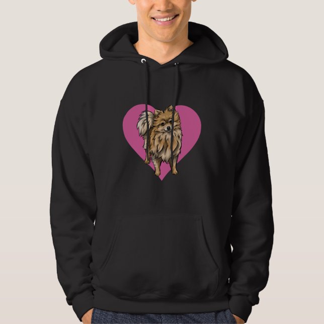Sudadera Pomerania con corazones San Valentín Perros San Va (Anverso)