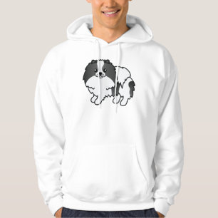 Sudadera Pomerania de color negro y blanco lindo perro de d