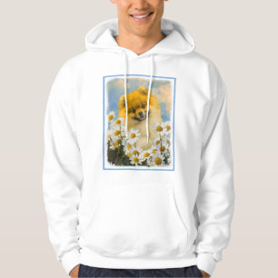 Sudadera Pomerania en pintura de Daisies - Arte de perro or