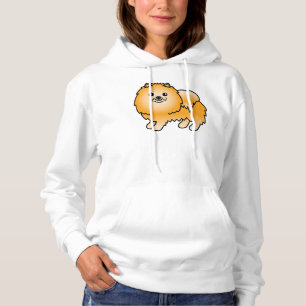 Sudadera Pomerania naranja perro de dibujos animados lindo