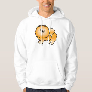 Sudadera Pomerania naranja perro de dibujos animados lindo