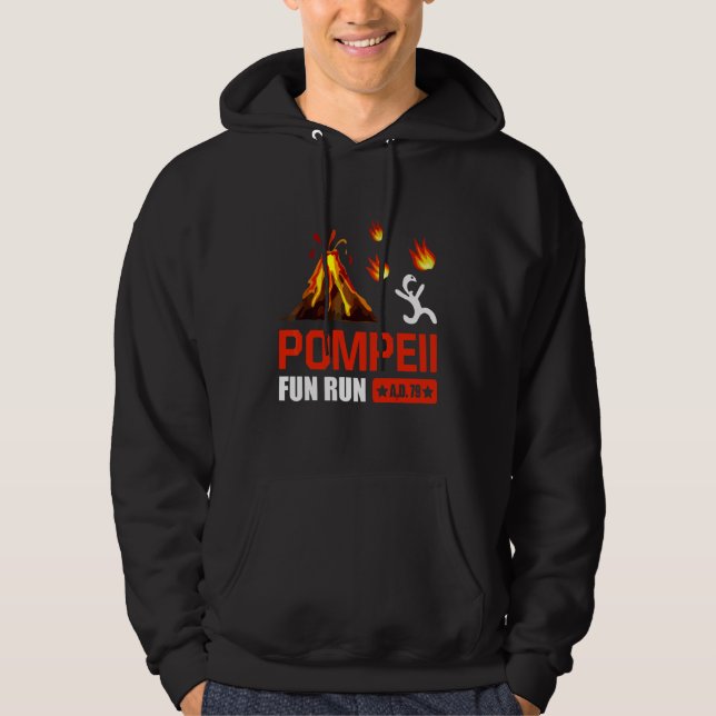 Sudadera Pompeya Fun Run 79 y divertida volcán en ejecución (Anverso)