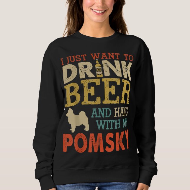 Sudadera Pomsky Dad Bebe Beer Hang Con Perro Gracioso Hombr (Anverso)