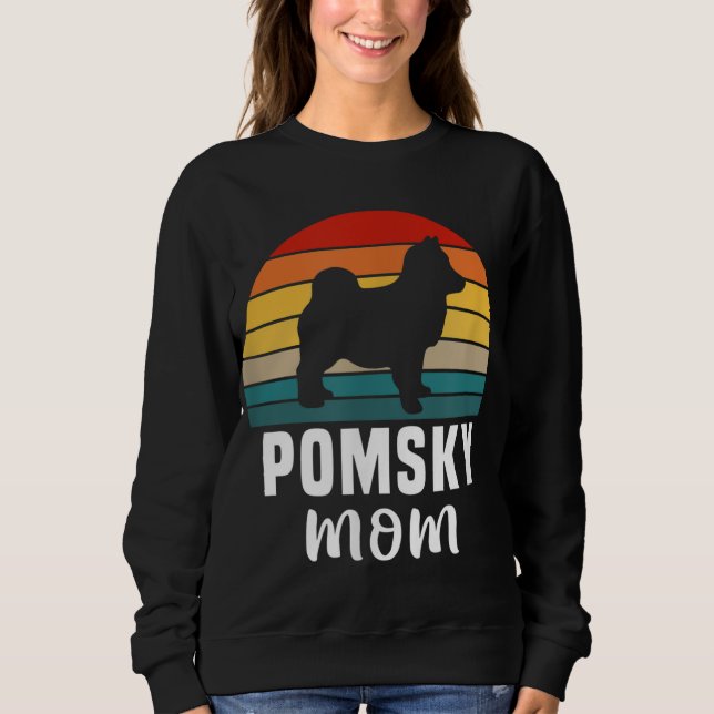 Sudadera Pomsky Mom Divertido Perro Retro Perro Lover Pomsk (Anverso)