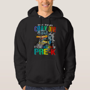 Sudadera Pon tu grito en el último día de pre K dinosa