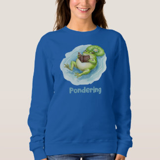 Sudadera Pondering Frog Reading Book