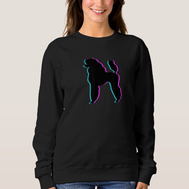 SUDADERA POODLE - BLUE PINK BLACK SILHOUETTE (Anverso)