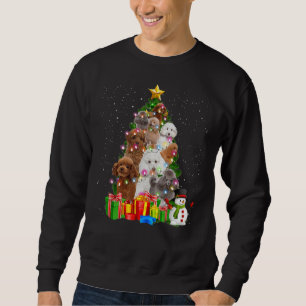 Sudadera Poodle Christmas Tree Funny Poodle Navidades Light