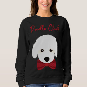 Sudadera Poodle Club Cuajo De Fletín Blanco Con Pozo Rojo