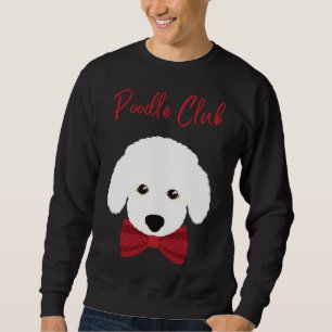 Sudadera Poodle Club Cuajo De Fletín Blanco Con Pozo Rojo