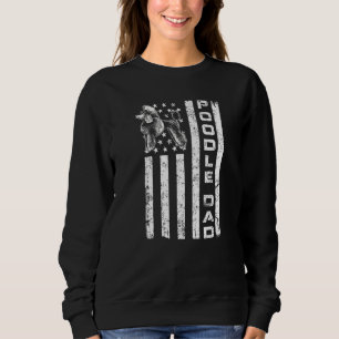 Sudadera Poodle Dad Vintage American Flag Patriotic Poodle