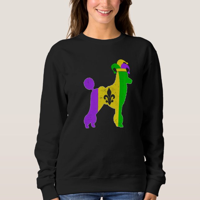 Sudadera Poodle Dog Mardi Gras Carnivals Funny Puppy Jester (Anverso)