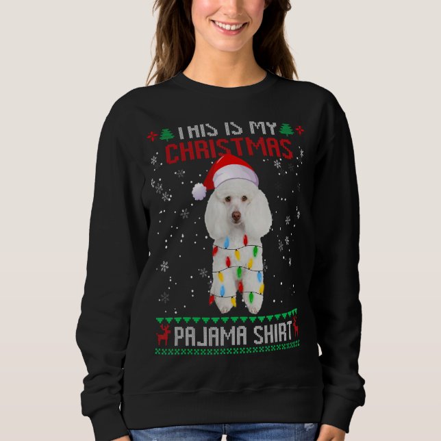 Sudadera Poodle Feo Árbol De Navidad Enciende A La Familia  (Anverso)