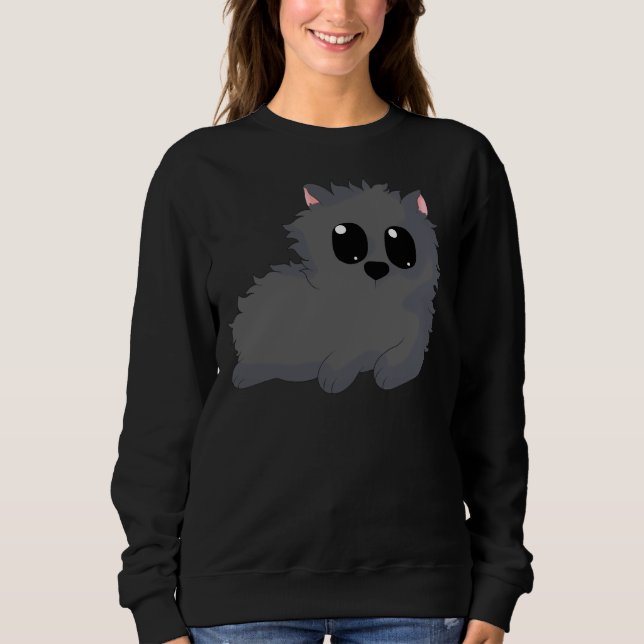 Sudadera Poodle Fluffy negro (Anverso)