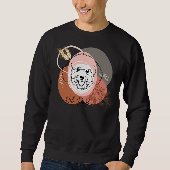 Sudadera ¡Poodle Happy Fall Y All! ¡Hace Tiempo! Hola Pump (Anverso)
