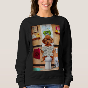 Sudadera Poodle leyendo noticias de perros