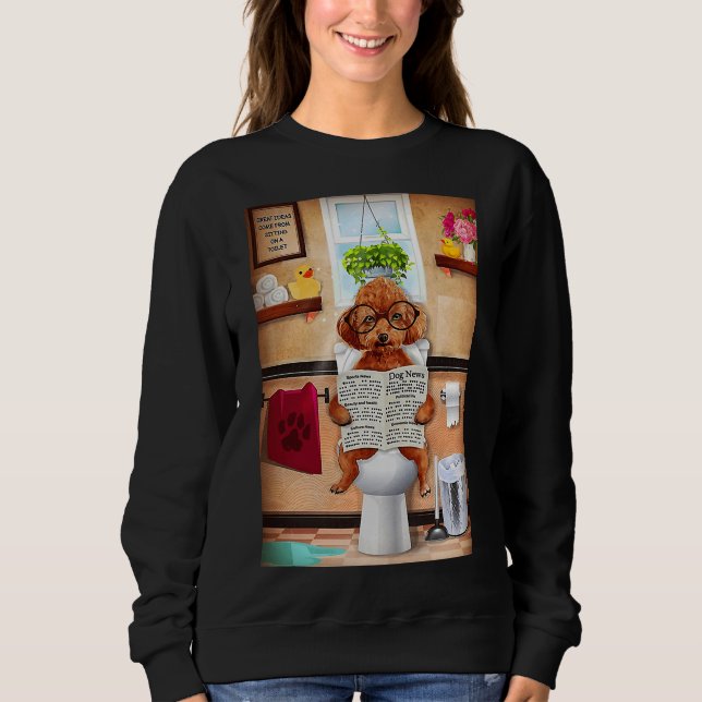 Sudadera Poodle leyendo noticias de perros (Anverso)