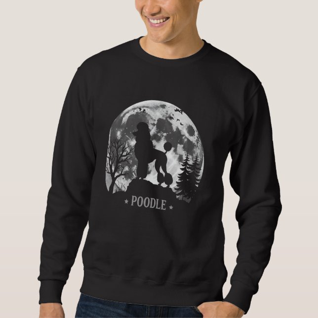 Sudadera Poodle Moonlit Silhouette Dog Design for Dog Lover (Anverso)