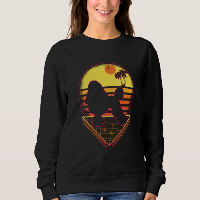 Sudadera Poodle Retro Sunset Vintage  Dog (Anverso)