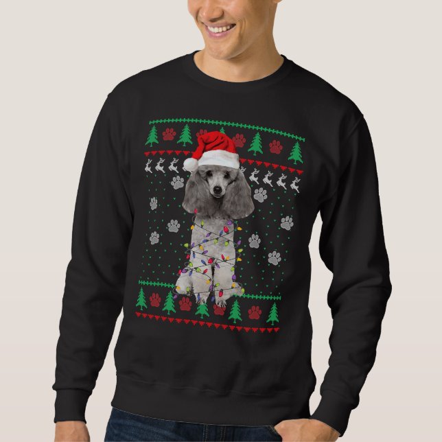 Sudadera Poodle Santa Christmas Tree Lights (Anverso)