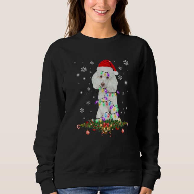 Sudadera Poodle Santa Christmas Tree Lights Xmas (Anverso)