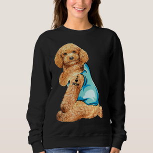 Sudadera Poodle Tattoos que amo a mi mamá sentando a una mo