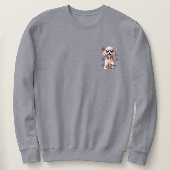 Sudadera Poodle y Orgullo - camiseta de perro del 4 de juli (Anverso del diseño)