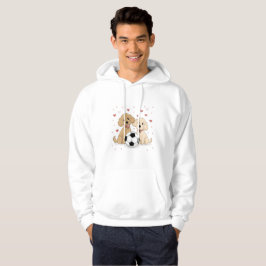 Sudadera Poodles dogs with soccer ball for Valentine's Day