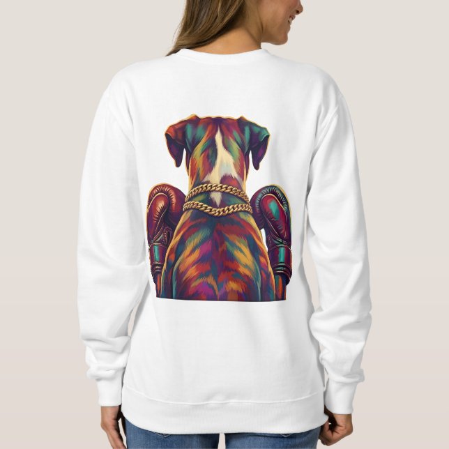 Sudadera Pop Art Boxer Dog Boxing front and back print (Reverso)