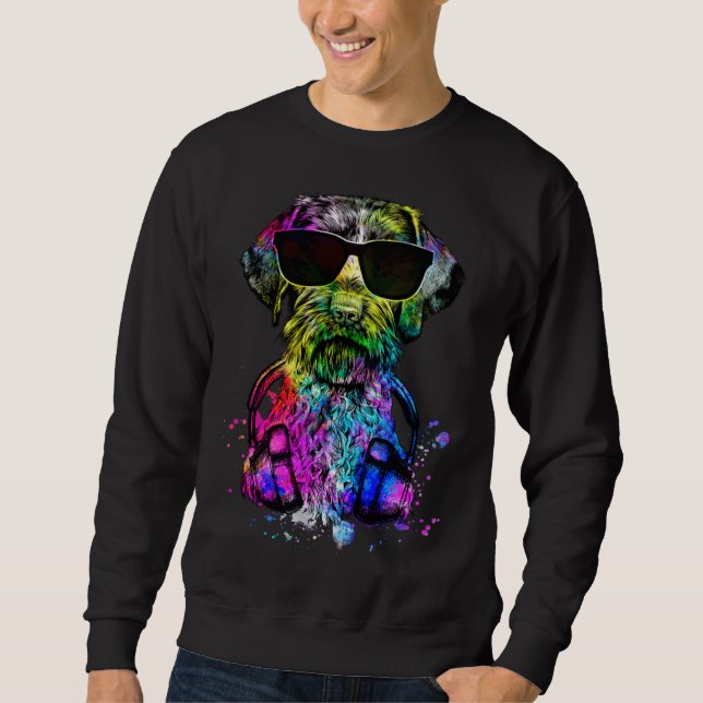 Sudadera Pop German Wirehaired Pointer Dog Portrait Headpho (Anverso)