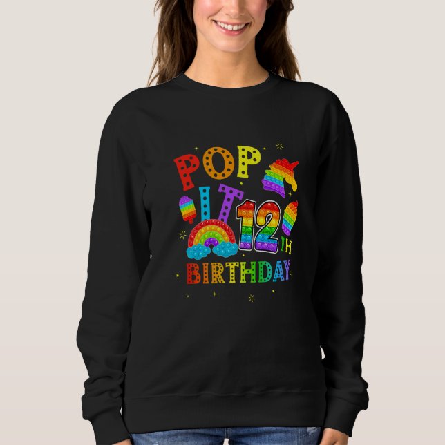 Sudadera Pop It 12 cumpleaños 12 años Fiesta de compras par (Anverso)