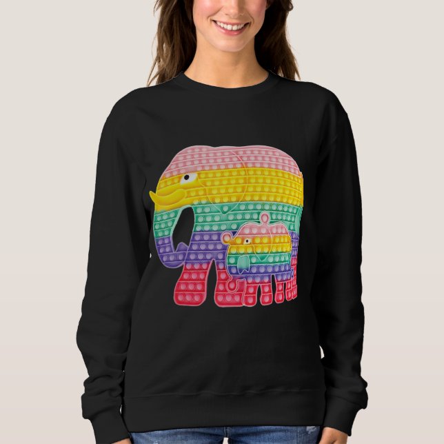 Sudadera Pop It Fidget Juego Elefante Madre Y Bebé (Anverso)