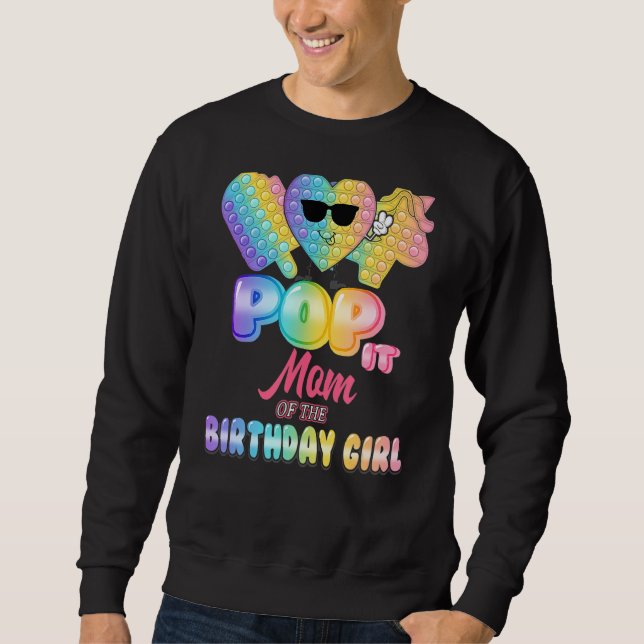 Sudadera Pop It Mom De La Chica De Cumpleaños Fidgets Bday  (Anverso)