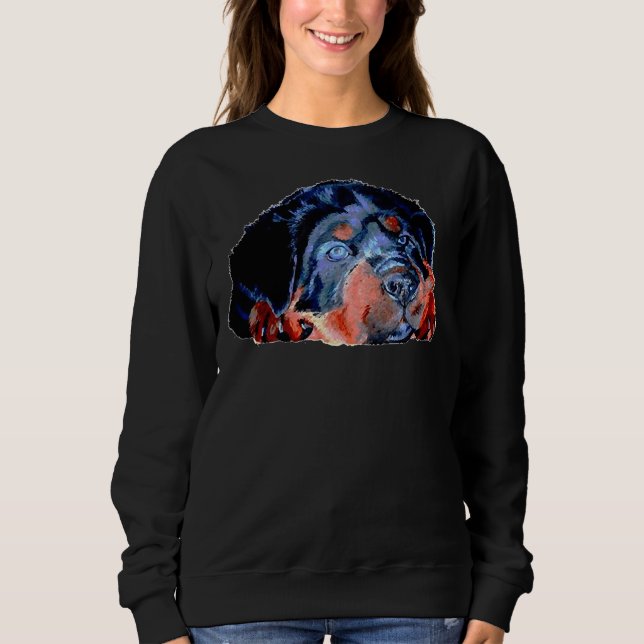 Sudadera Pop Rottweiler Puppy Aislado (Anverso)