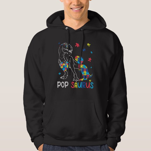 Sudadera Pop Saurus Autism Conciencia Dinosaurio autista Fa (Anverso)