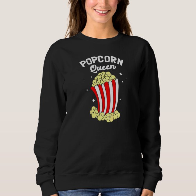 Sudadera Popcorn S Para Mujeres Popcorn Queen (Anverso)