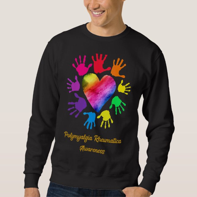 Sudadera Popomialgia Reumatica Manos de concientización (Anverso)