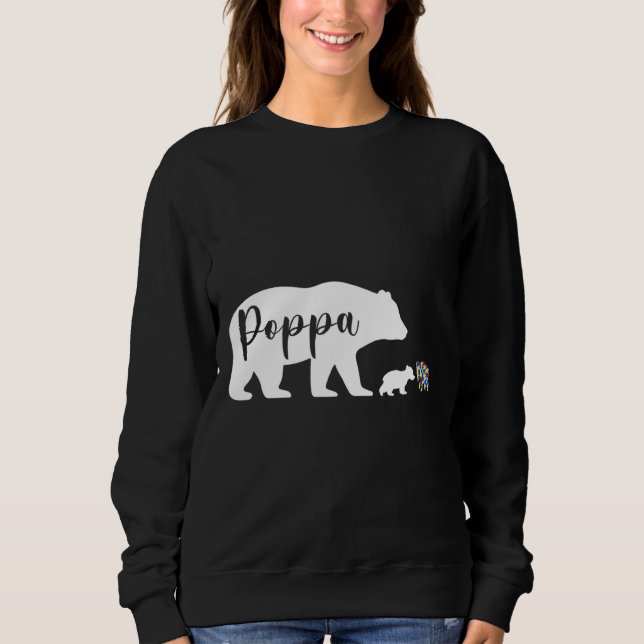 Sudadera Poppa Bear Autismo Conciencia Familia de Apoyo Amo (Anverso)