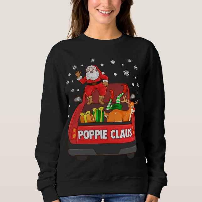 Sudadera Poppie Claus Red Truck Santa Reindeer Elf Christma (Anverso)