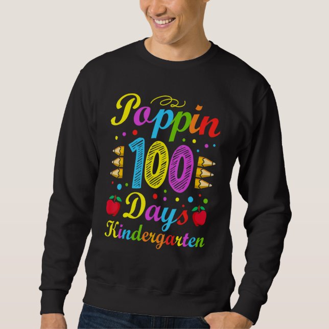 Sudadera Poppin 100 Days Kindergarten School Kid Schooler P (Anverso)
