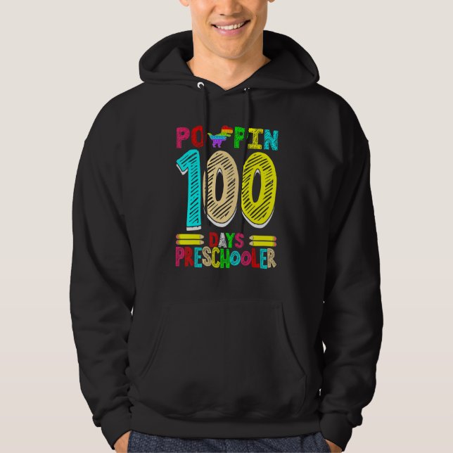 Sudadera Poppin 100 Days Preschooler Dinosaur Nursery Schoo (Anverso)