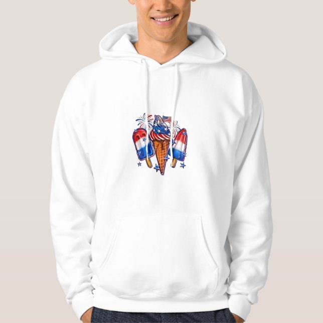 Sudadera Popsicles patrióticos Ice Cream 4 de julio (Anverso)