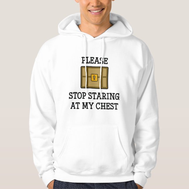 Sudadera Por favor, deja de mirarme el pecho (Anverso)