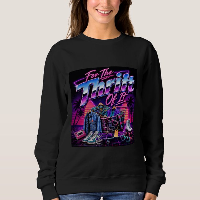 Sudadera Por la Frugalidad de Esto Gráfico de Compras Retro (Anverso)