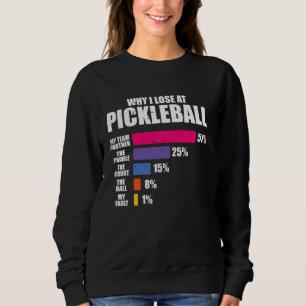 Sudadera Por qué pierdo en Pickleball Divertida pelota de P